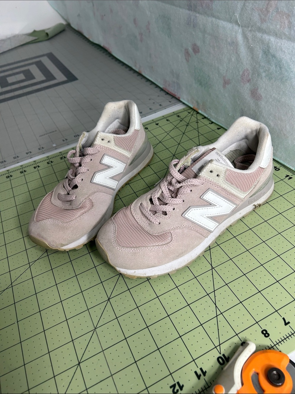 New Balance Women’s Pale Pink Lace-Up Sneakers